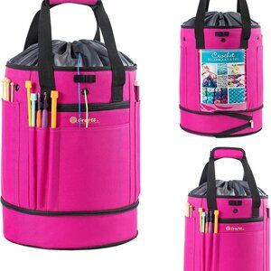 New Expandable Yarn Storage Organizer, Crochet Bag & Yarn Tote with Zipper Closu